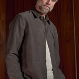 OWE overshirt winter linen taupe