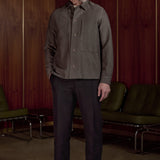 OWE overshirt winter linen taupe