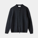 PAUL cardigan pure merino melange black