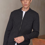 PAUL cardigan pure merino melange black