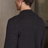 PAUL cardigan pure merino melange black
