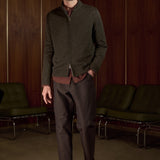PAUL cardigan pure merino melange olive