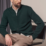 PAUL cardigan pure merino melange racing green