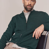 PAUL cardigan pure merino melange racing green