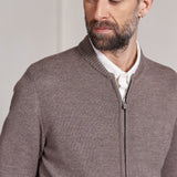PAUL cardigan pure merino melange taupe