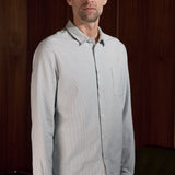 SIMON shirt eco brushed cotton striped vintage blue
