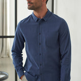 SIMON shirt eco crincle blue