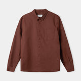 SIMON shirt eco crisp cotton marron