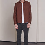 SIMON shirt eco crisp cotton marron