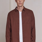 SIMON shirt eco crisp cotton marron