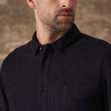 SIMON shirt eco flannel melange black