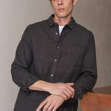 SIMON shirt eco flannel melange grey