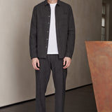 SIMON shirt eco flannel melange grey