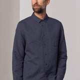 SIMON shirt linen cold navy