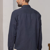 SIMON shirt linen cold navy