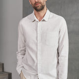 SIMON shirt linen stone white