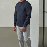 SIMON shirt pure linen navy