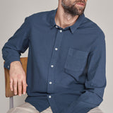 SIMON shirt tencel linen cold navy