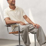 TODD polo eco grain jersey ecru