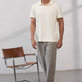 TODD polo eco grain jersey ecru