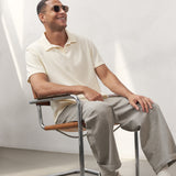 TODD polo eco grain jersey ecru