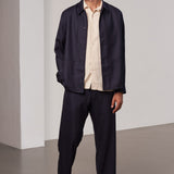 WABAN trousers eco grid wool navy