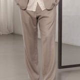 WABAN trousers eco grid wool stone beige