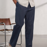 WABAN trousers tencel cold navy
