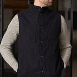 WENDEL vest eco flannel melange black