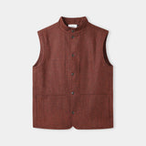 WENDEL vest lambswool herringbone brick