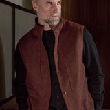 WENDEL vest lambswool herringbone brick