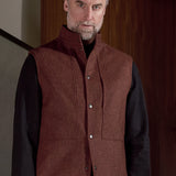WENDEL vest lambswool herringbone brick