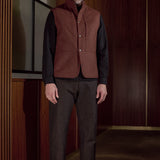 WENDEL vest lambswool herringbone brick