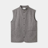 WENDEL vest lambswool herringbone taupe