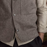 WENDEL vest lambswool herringbone taupe