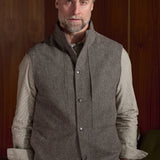 WENDEL vest lambswool herringbone taupe