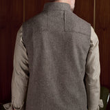 WENDEL vest lambswool herringbone taupe