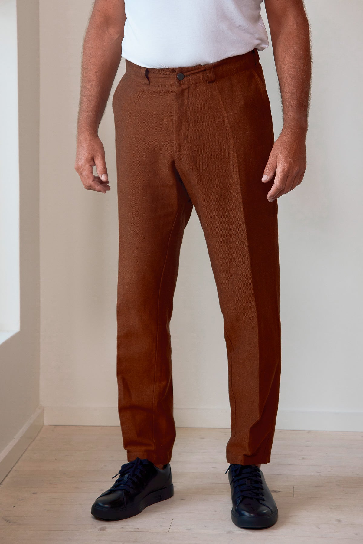 JOSTHA trousers cognac winter linen