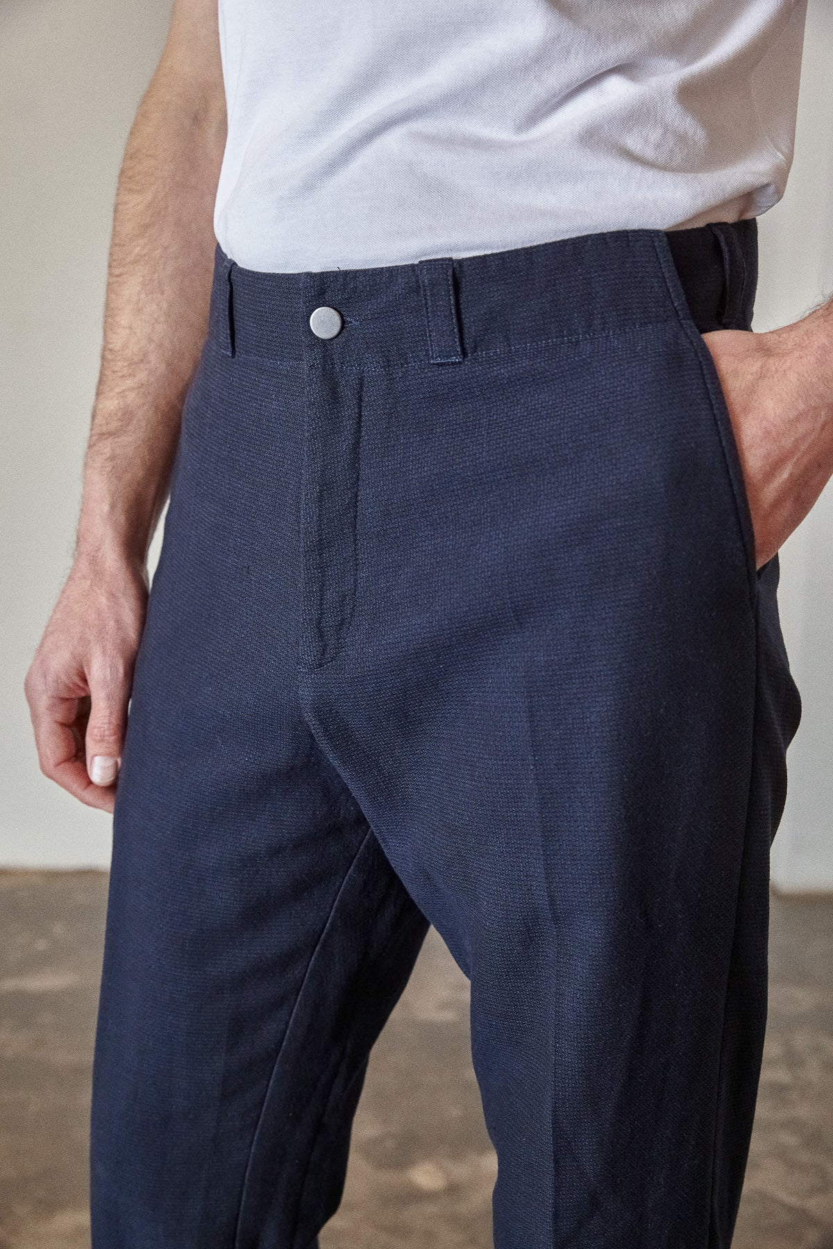 JOSTHA trousers eco structured navy