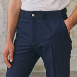 JOSTHA trousers linen navy