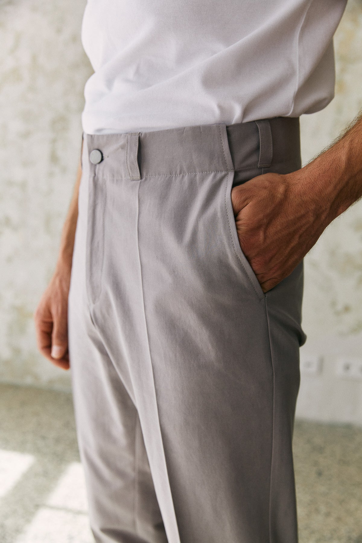 JOSTHA trousers stone grey tencel