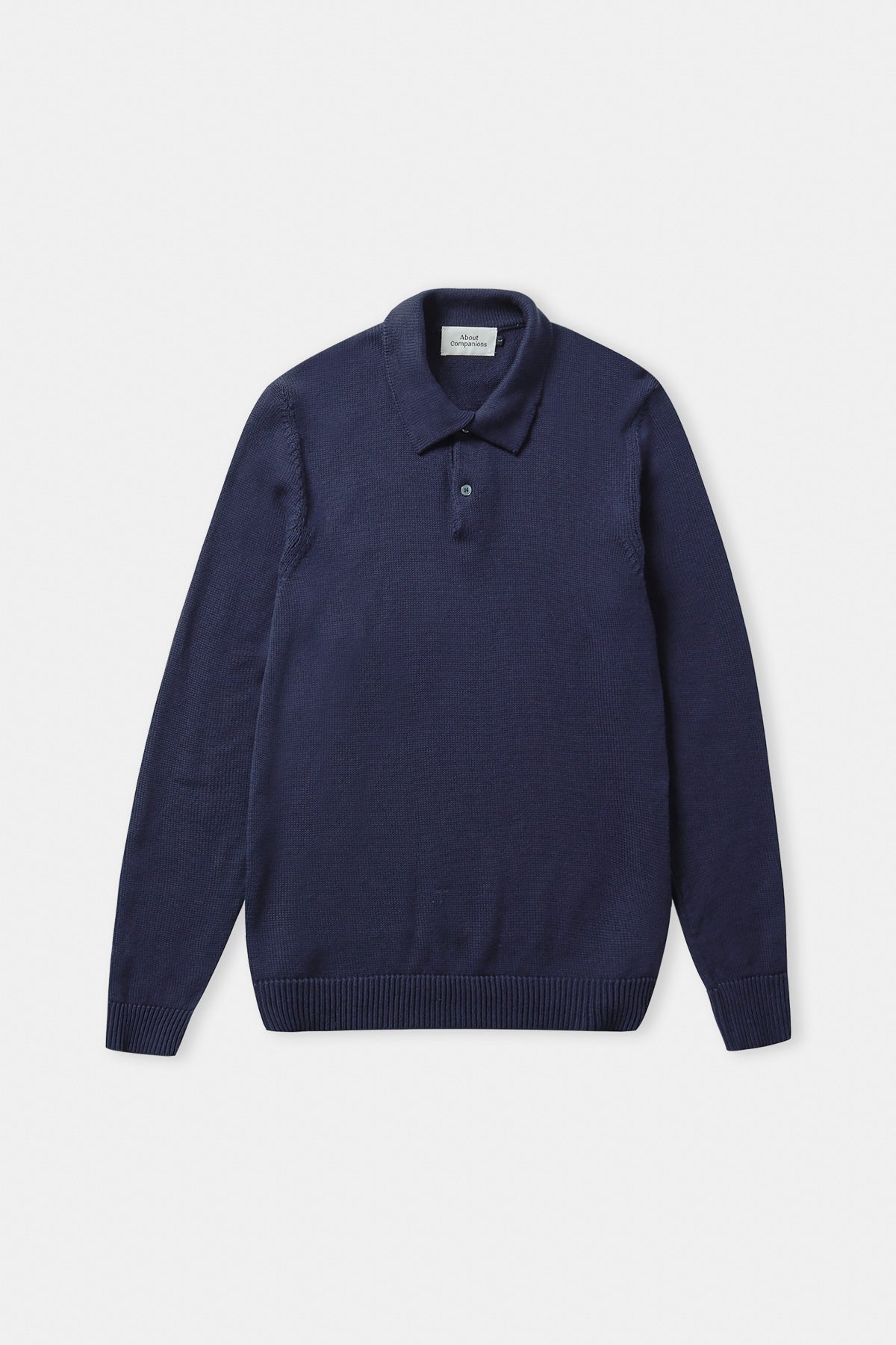 KASPAR longsleeve polo eco indigo blue