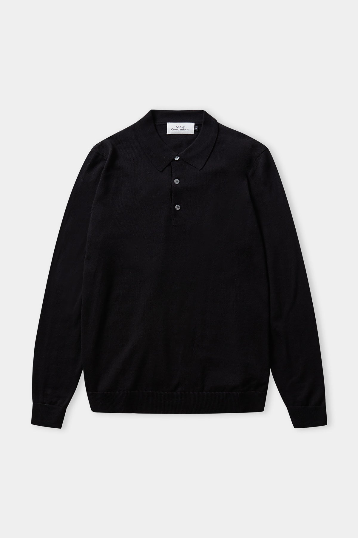 KASPAR longsleeve polo eco merino black