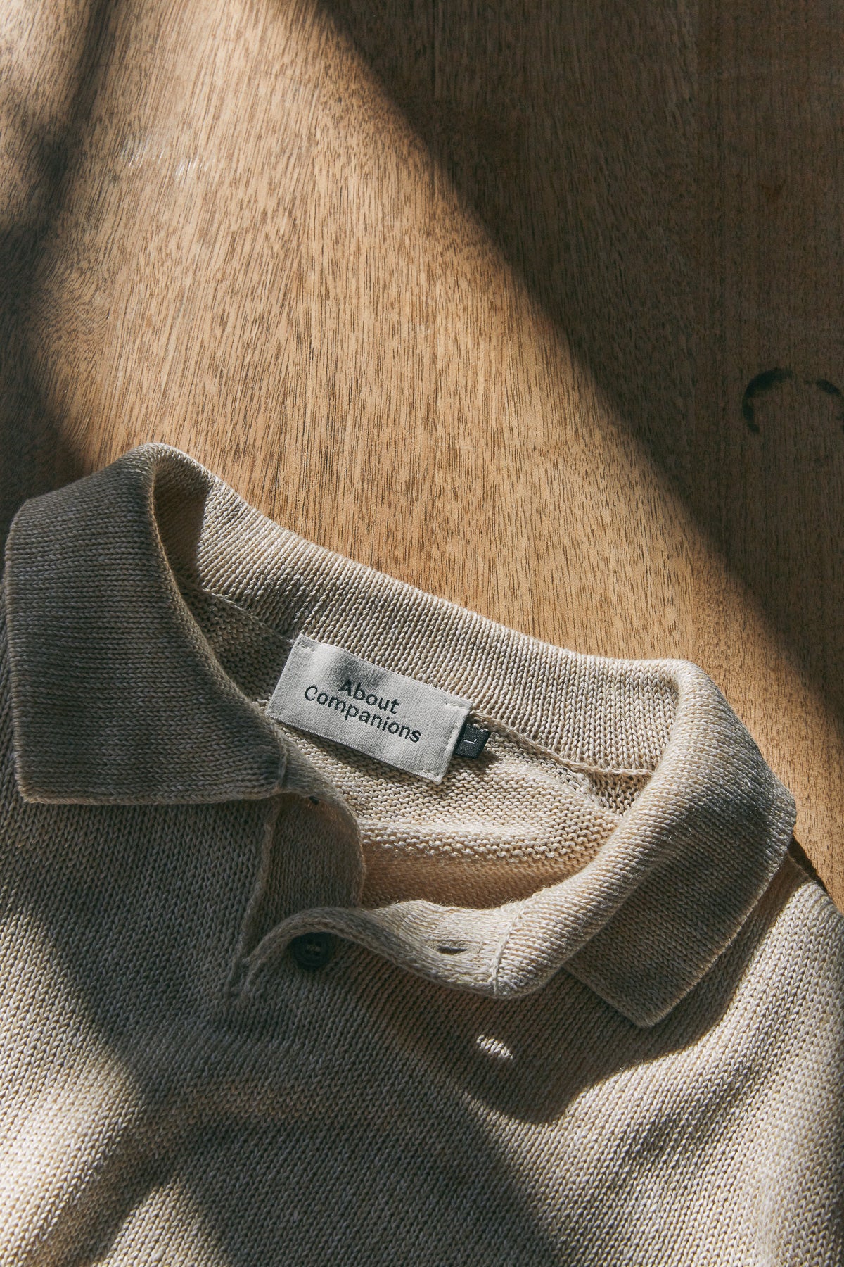 KASPAR longsleeve polo melange sand linen