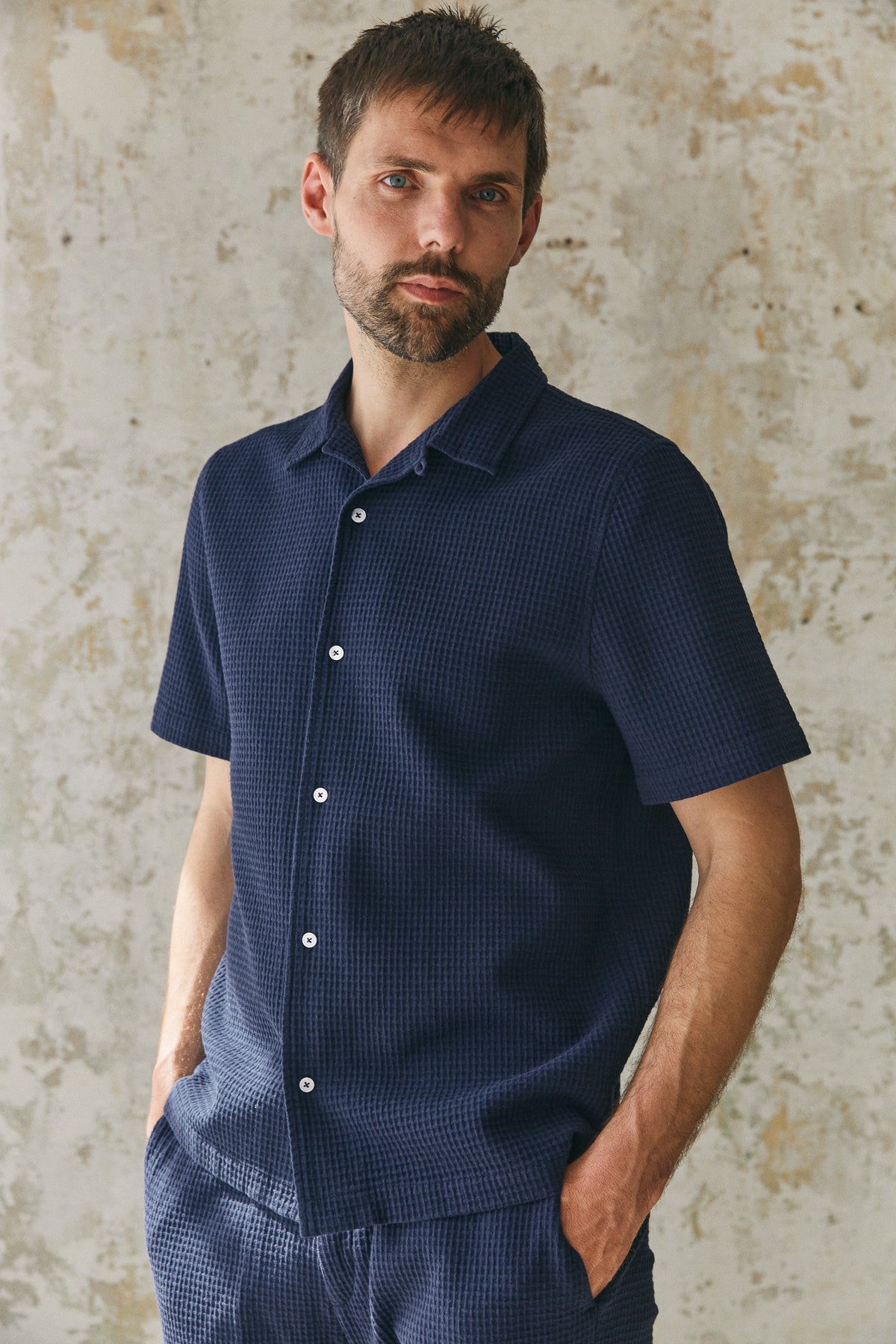 KUNO shirt eco crepe navy