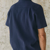 KUNO shortsleeve shirt eco crepe navy