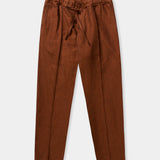 MAX trousers cognac winter linen