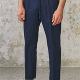 MAX trousers navy linen