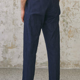 MAX trousers navy linen
