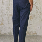 MAX trousers linen navy